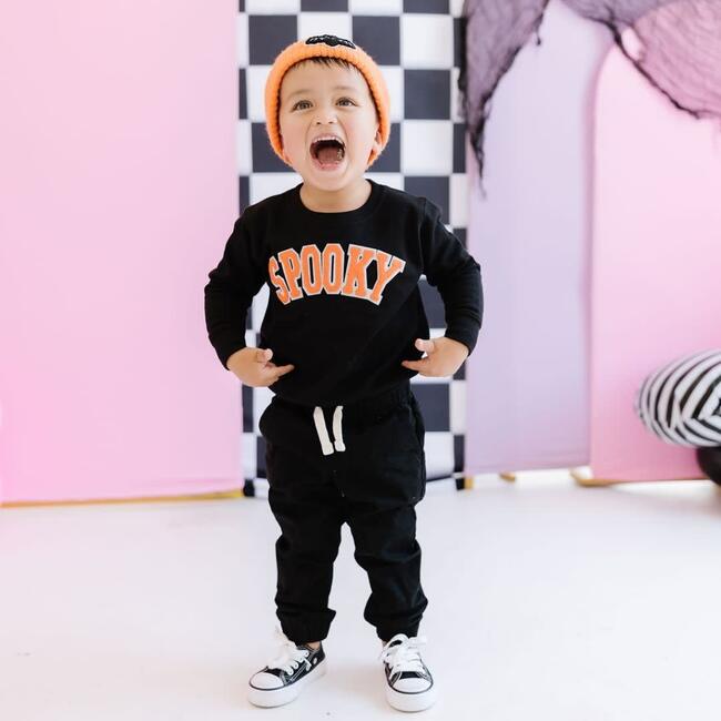 Spooky Patch Halloween Sweatshirt, Black - Sweatshirts - 2