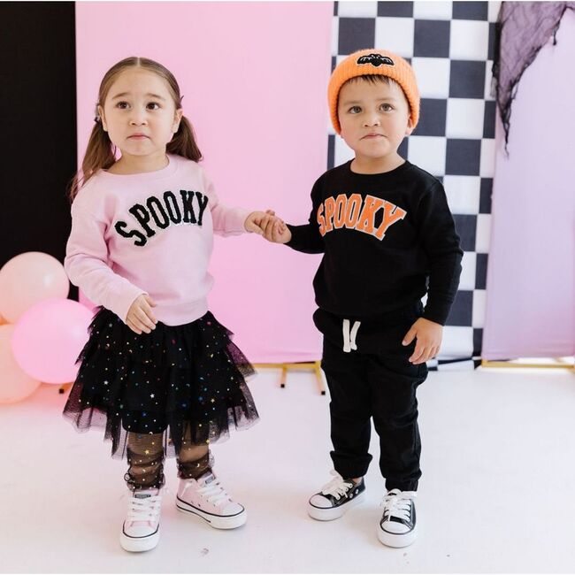 Spooky Patch Halloween Sweatshirt, Black - Sweatshirts - 3