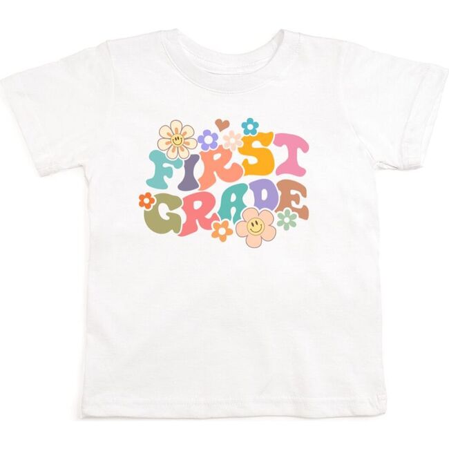 First Grade Retro Short Sleeve T-Shirt, White
