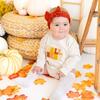 Fall Babe Patch Long Sleeve Romper, Natural - Shirts - 2