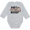 Dad's Football Buddy Black & Brown Long Sleeve Bodysuit, Grey - Onesies - 1 - thumbnail
