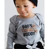 Dad's Football Buddy Black & Brown Long Sleeve Bodysuit, Grey - Onesies - 2