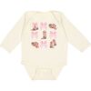 Coquette Cowgirl Long Sleeve Bodysuit, Natural - Onesies - 1 - thumbnail