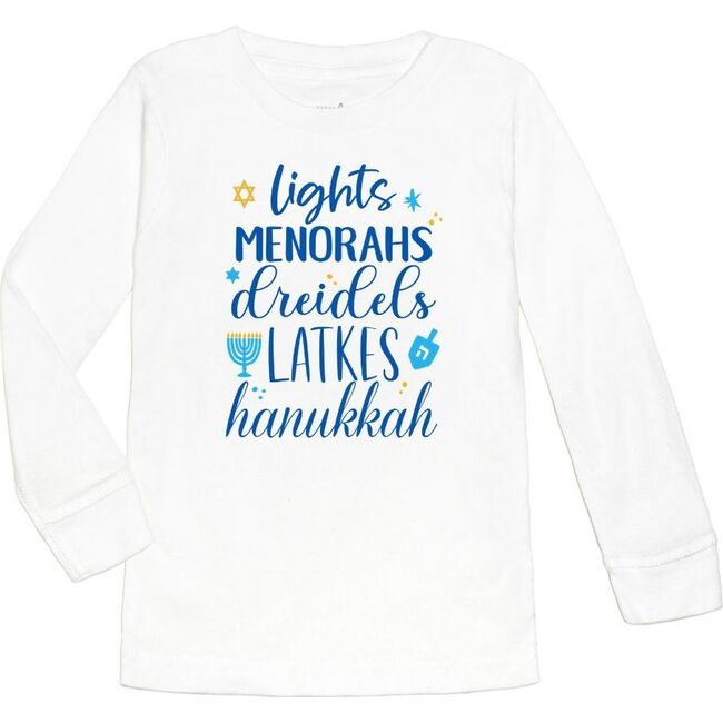 Hanukkah Fun Long Sleeve Shirt, White
