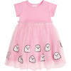 Ghost Sequin Halloween Short Sleeve Tutu Dress, Pink - Dresses - 1 - thumbnail