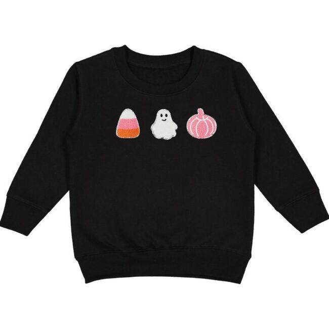 Halloween Treats Patch Sweatshirt, Black - Sweatshirts - 1