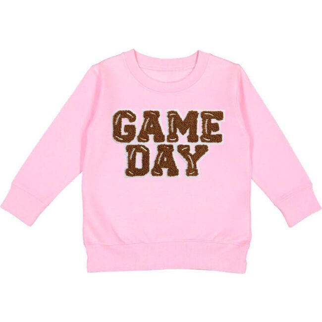 Game Day Patch Sweatshirt, Pink - Sweatshirts - 1