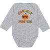 Coolest Pumpkin Long Sleeve Bodysuit, Grey - Onesies - 1 - thumbnail