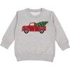 Christmas Tree Truck Sweatshirt, Grey - Sweatshirts - 1 - thumbnail