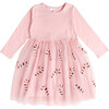 Candy Cane Christmas Long Sleeve Tutu Dress, Pink - Dresses - 1 - thumbnail