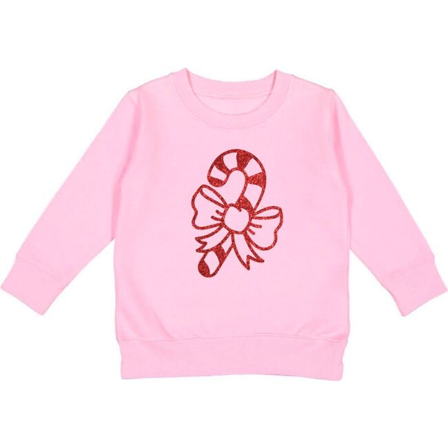 Candy Cane Christmas Sweatshirt, Pink - Sweatshirts - 1