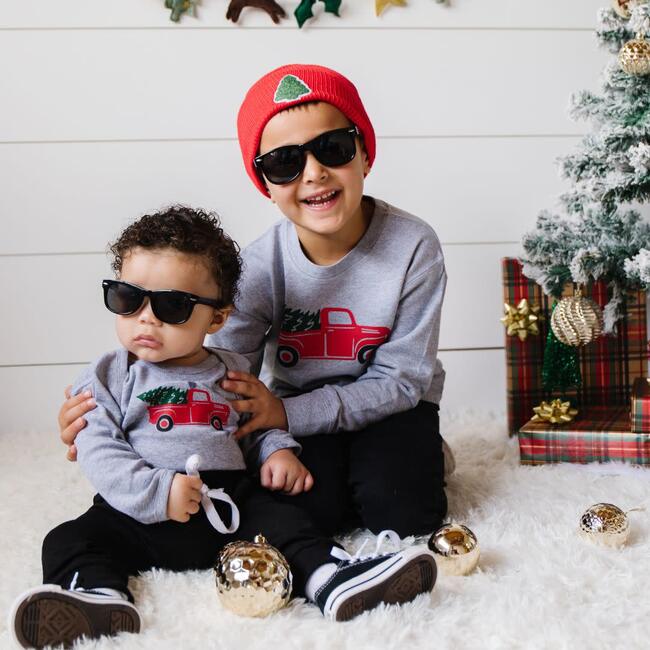 Christmas Tree Truck Sweatshirt, Grey - Sweatshirts - 3