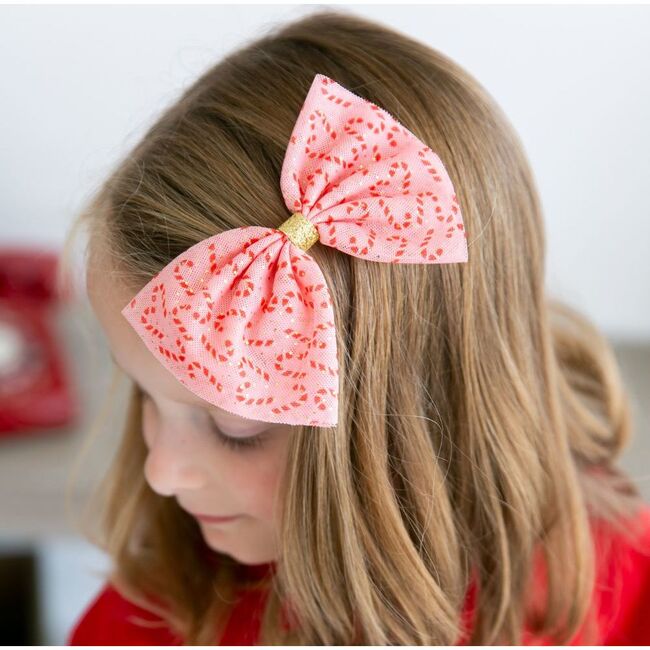 Candy Cane Christmas Bow Clip, Multi - Hair Accessories - 2
