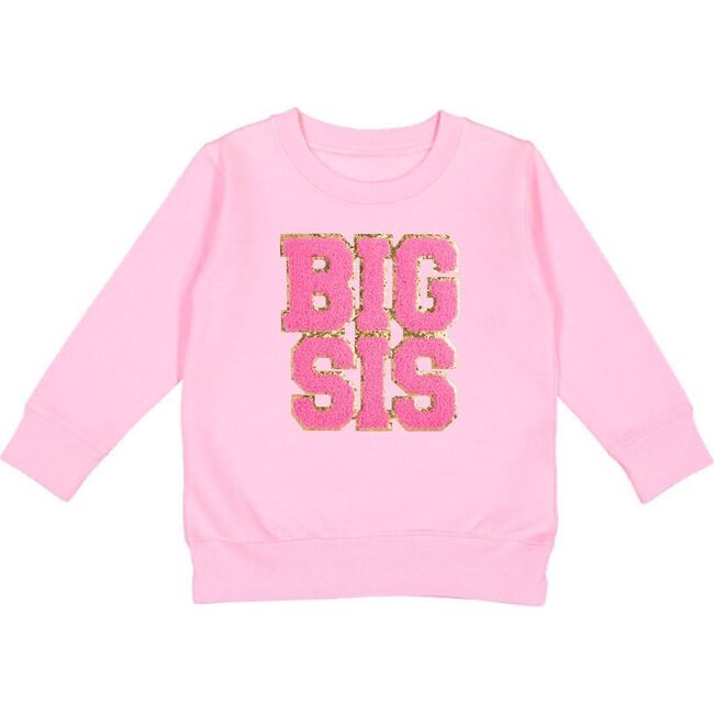 Big Sis Patch Sweatshirt, Pink - Sweatshirts - 1