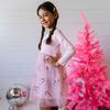 Candy Cane Christmas Long Sleeve Tutu Dress, Pink - Dresses - 3