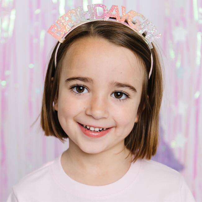 Birthday Girl Headband, Pastel Rainbow - Headbands - 3