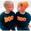 Bat Patch Halloween Beanie, Orange - Hats - 3