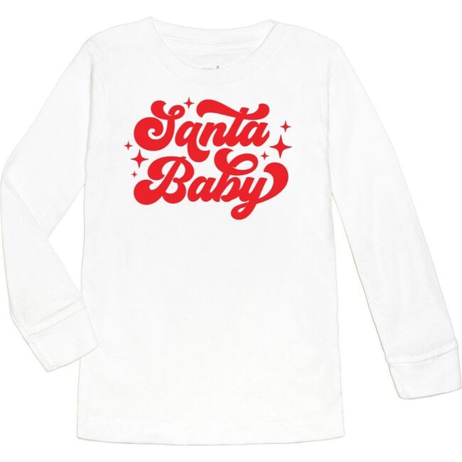 Santa Baby Christmas Long Sleeve Shirt, White