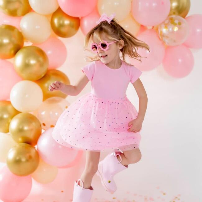 Pink Star Short Sleeve Dress Pink - Dresses - 2