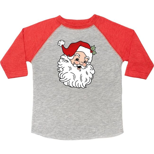 Retro Santa Christmas 3/4 Shirt, Heather/Red