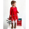Reindeer Sequin Christmas Long Sleeve Tutu Dress, Red - Dresses - 2