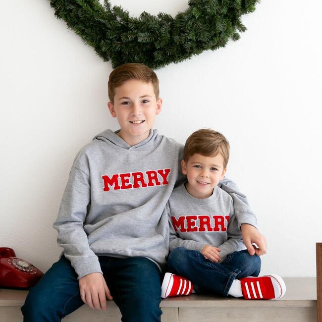 Merry Patch Christmas Sweatshirt, Grey - Sweatshirts - 3