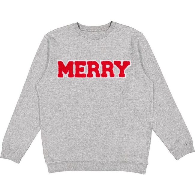 Merry Patch Christmas Adult Sweatshirt, Grey - Sweatshirts - 1