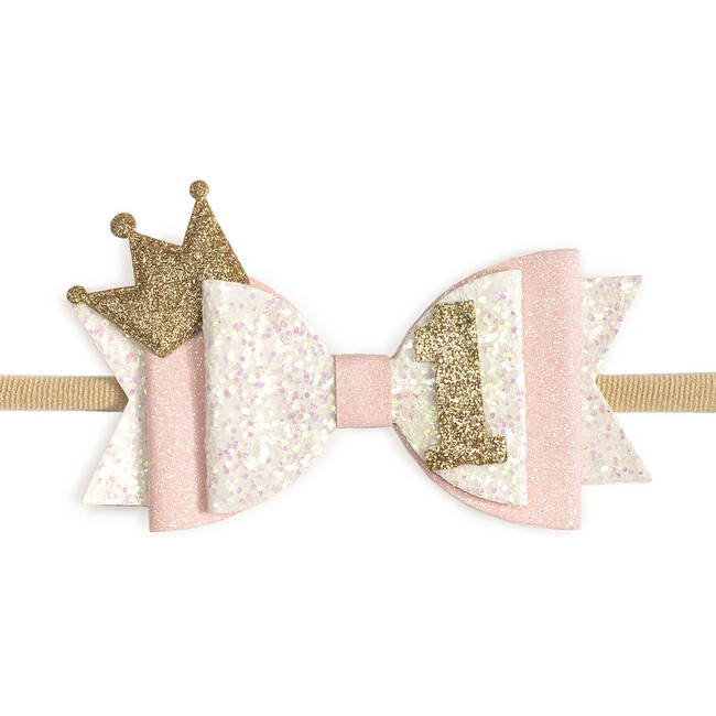 1st Birthday Crown Bow Baby Headband - Hair Accessories - 1