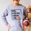 Mr. Steal Your Pie Thanksgiving Sweatshirt, Grey - Sweatshirts - 2