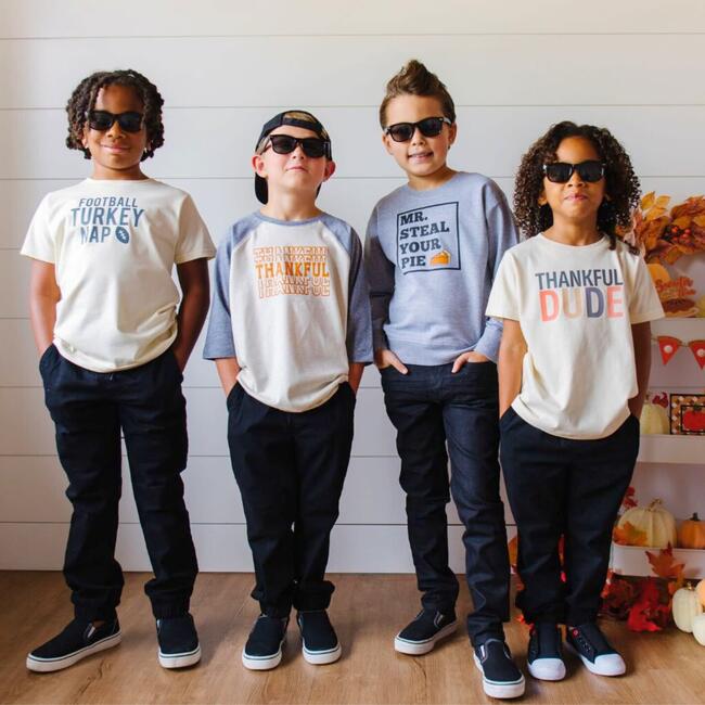 Mr. Steal Your Pie Thanksgiving Sweatshirt, Grey - Sweatshirts - 4