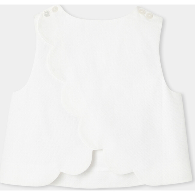 Girl Top In Honeycomb Piqué  White - Blouses - 4