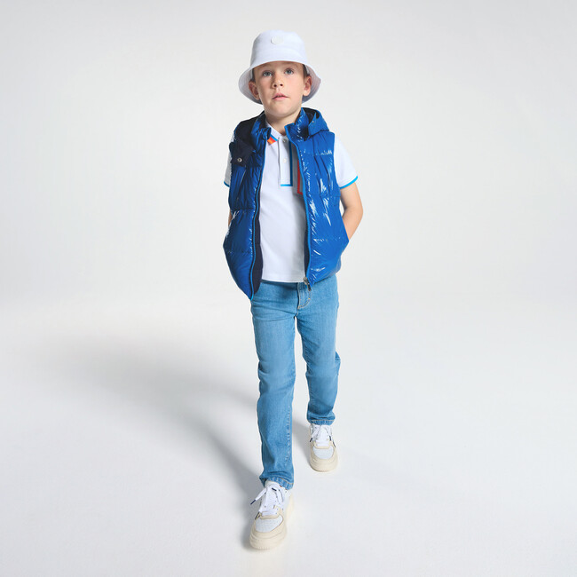Reversible Sleeveless Puffer Jacket For Boys Navy Blue - Coats - 2