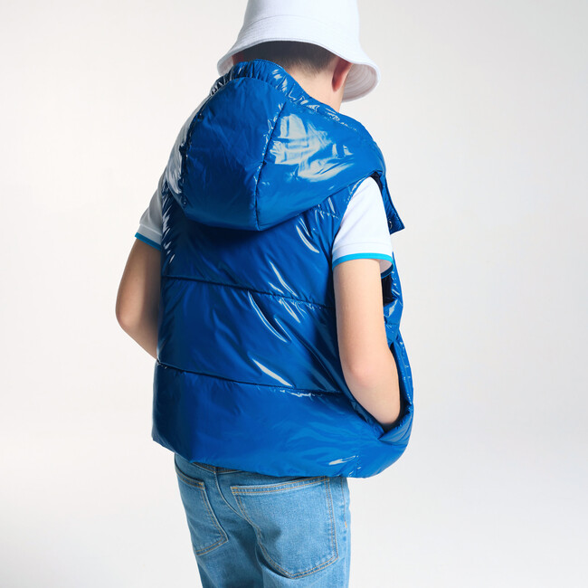 Reversible Sleeveless Puffer Jacket For Boys Navy Blue - Coats - 3