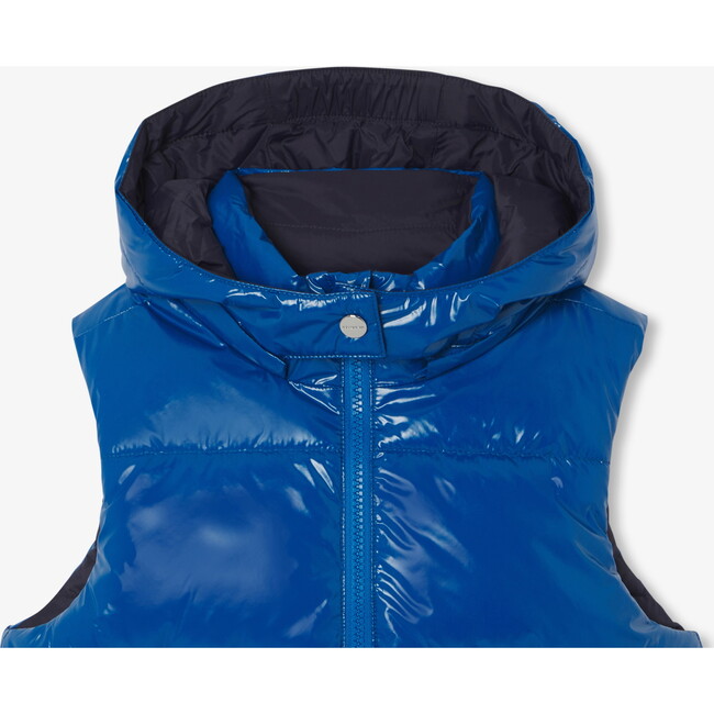 Reversible Sleeveless Puffer Jacket For Boys Navy Blue - Coats - 8