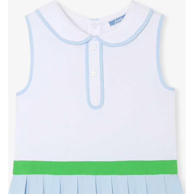 Girl Polo Dress White/Blue - Dresses - 3
