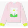 Girl Intarsia Flower Sweater Pale Pink - Sweatshirts - 1 - thumbnail