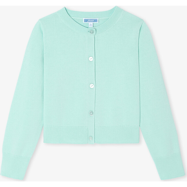 Girl Jersey Cardigan Aqua - Cardigans - 1