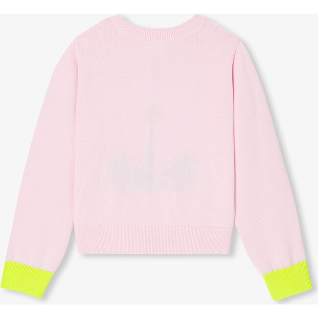 Girl Intarsia Flower Sweater Pale Pink - Sweatshirts - 2