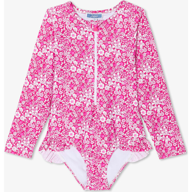 Girl Full Coverage Swimsuit Pink/Multicolour - Rash Guards - 1