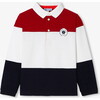 Children's Long/Sleeved Polo Shirt Red/Multicolour - Polo Shirts - 1 - thumbnail