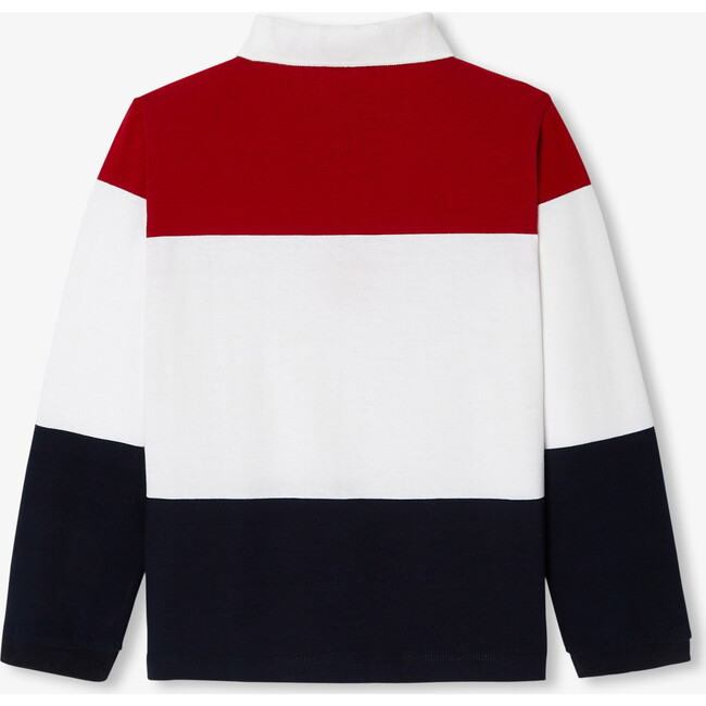 Children's Long/Sleeved Polo Shirt Red/Multicolour - Polo Shirts - 2