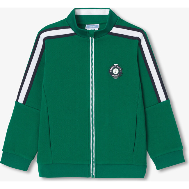 Boy's Zipped Cardigan Dark Green - Cardigans - 1