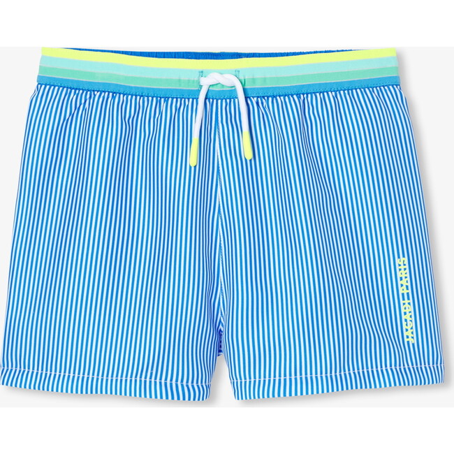 Boy's Swim Shorts Blue/White - Swim Trunks - 1