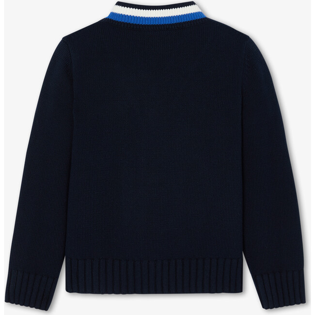 Children's Cardigan In Jersey Stitch Navy - Cardigans - 2