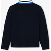 Children's Cardigan In Jersey Stitch Navy - Cardigans - 2