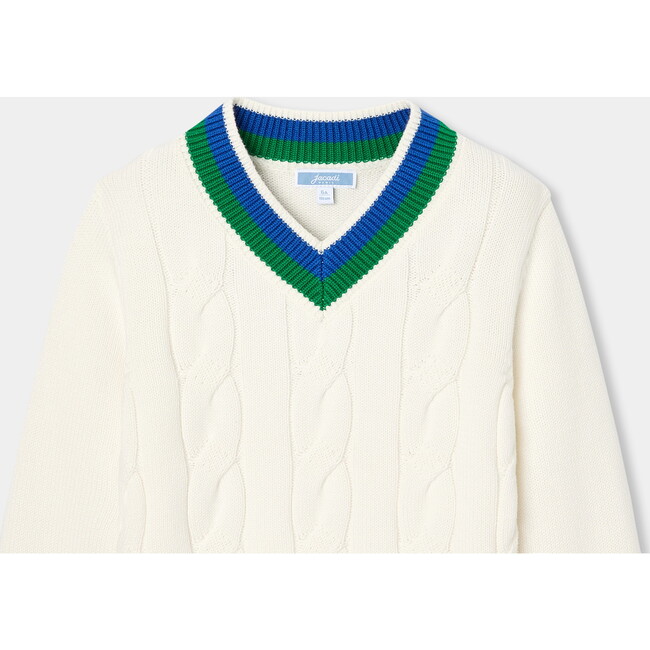 Children's Cable/Knit Sweater Soft White - Sweaters - 3