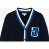 Children's Cardigan In Jersey Stitch Navy - Cardigans - 3