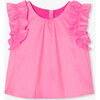 Girl Taffeta Top Neon Pink - Blouses - 1 - thumbnail