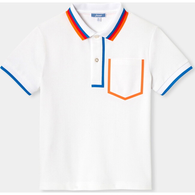 Boy's Polo Shirt In Cotton Piqué  White - Polo Shirts - 1