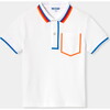 Boy's Polo Shirt In Cotton Piqué  White - Polo Shirts - 1 - thumbnail
